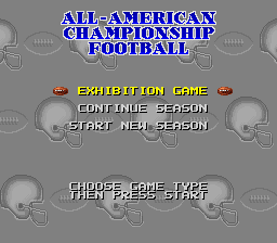 All-American Championship Football (Europe) Title Screen